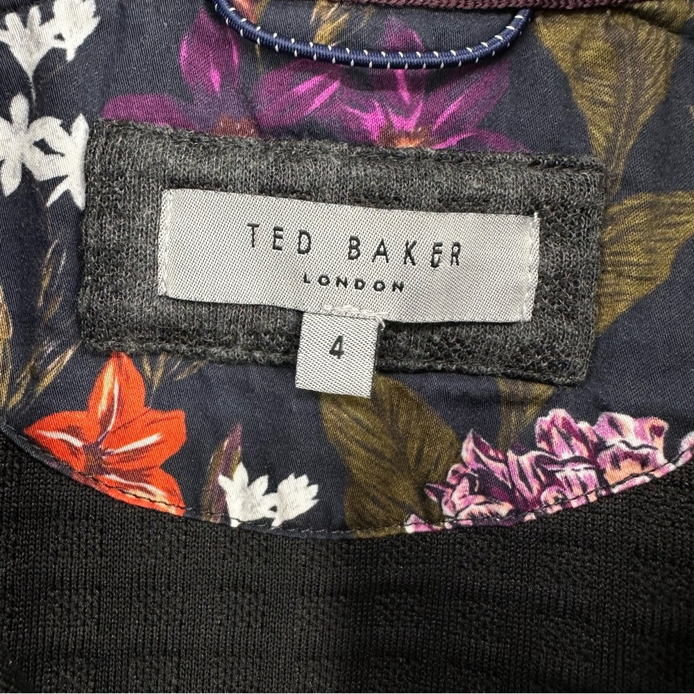 Ted Baker London Quilted Funnel Neck Jacket Charcoal Gray Size 4/Large - Picture 8 of 10